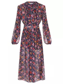 Платье шелковое с принтом