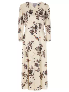 Платье шелковое с принтом