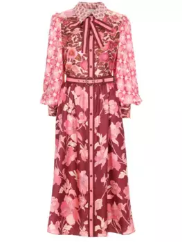 Платье шелковое с принтом