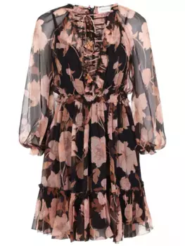 Платье шелковое с принтом