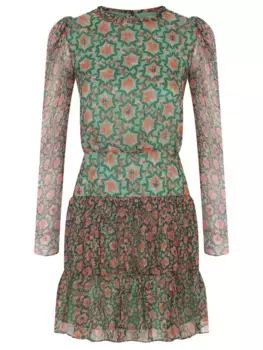 Платье шелковое с принтом