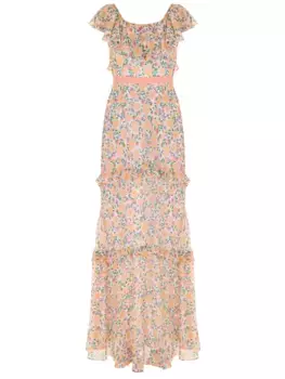 Платье шелковое с принтом