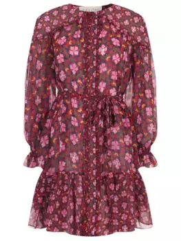 Платье шелковое с принтом