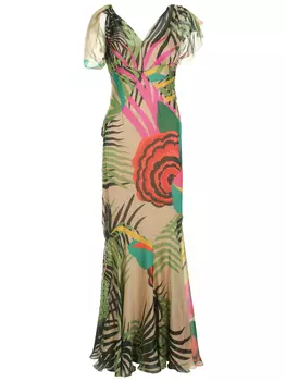 Платье шелковое с принтом ALBERTA FERRETTI