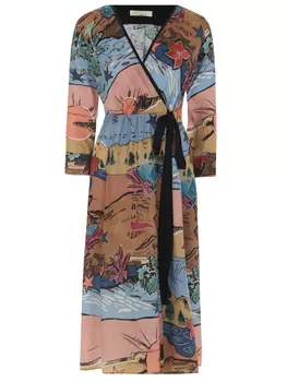 Платье шелковое с принтом BEATRICE