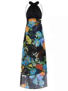 Платье шелковое с принтом BURBERRY