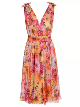 Платье шелковое с принтом