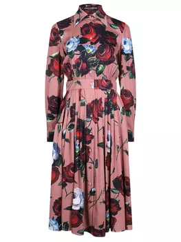 Платье шелковое с принтом DOLCE & GABBANA