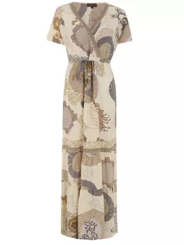 Платье шелковое с принтом HALE BOB
