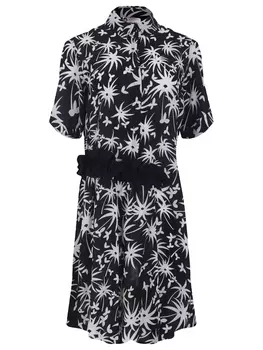 Платье шелковое с принтом LANVIN