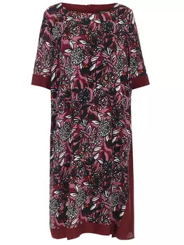 Платье шелковое с принтом MARINA RINALDI