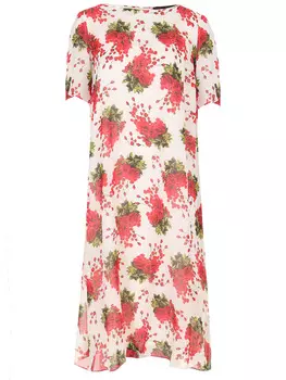 Платье шелковое с принтом MARINA RINALDI