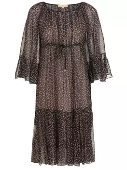 Платье шелковое с принтом MICHAEL KORS