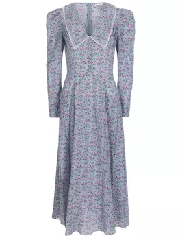 Платье шелковое с принтом MUSE ME