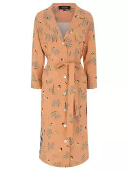 Платье шелковое с принтом POUSTOVIT