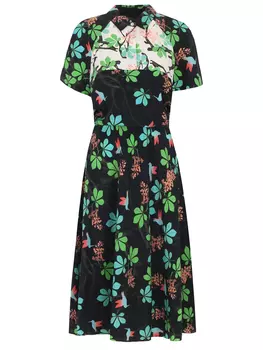 Платье шелковое с принтом POUSTOVIT