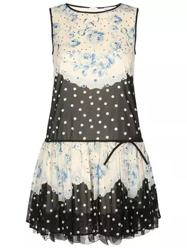 Платье шелковое с принтом RED VALENTINO