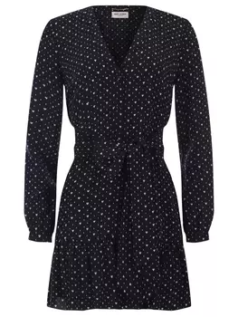 Платье шелковое с принтом SAINT LAURENT