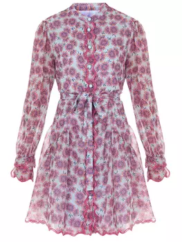 Платье шелковое с принтом SALONI