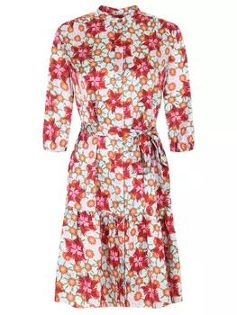 Платье шелковое с принтом SALONI