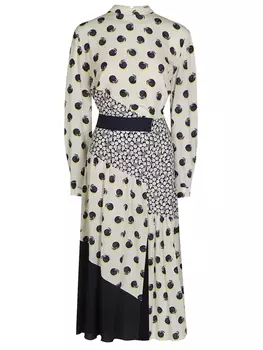 Платье шелковое с принтом STELLA MCCARTNEY