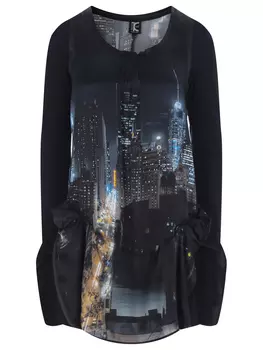 Платье шелковое с принтом TRICOT CHIC