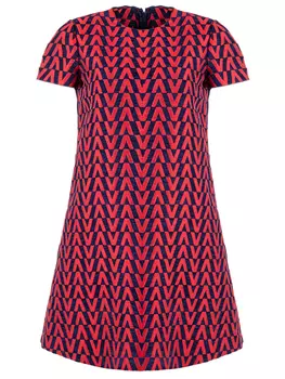 Платье шелковое с принтом VALENTINO