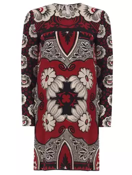 Платье шелковое с принтом VALENTINO