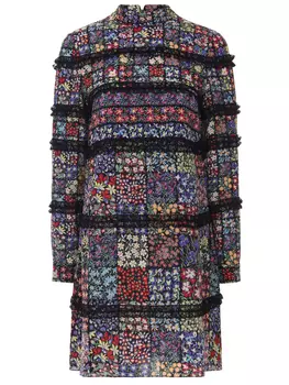 Платье шелковое с принтом VALENTINO