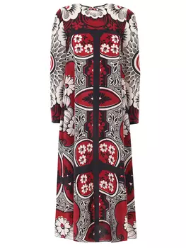 Платье шелковое с принтом VALENTINO
