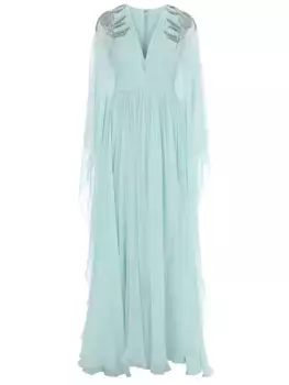 Платье шелковое с вышивкой