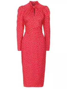 Платье шелковое в горох