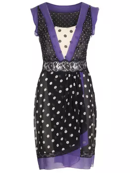 Платье шелковое в горох ALBERTA FERRETTI