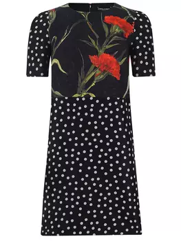 Платье шелковое в горох DOLCE & GABBANA