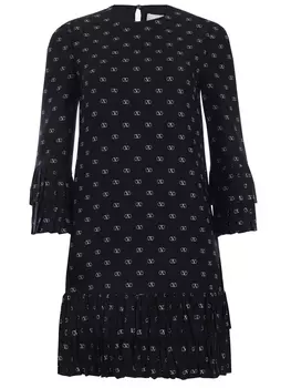 Платье шерстяное с принтом VALENTINO