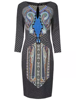 Платье трикотажное с принтом ETRO