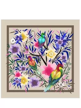 Платок Птички шелковый IRKE