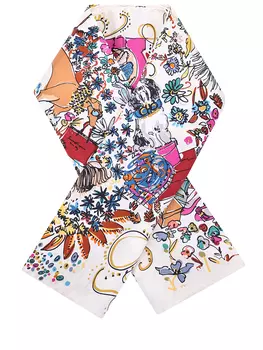 Платок шелковый с принтом