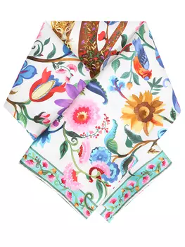 Платок шелковый с принтом