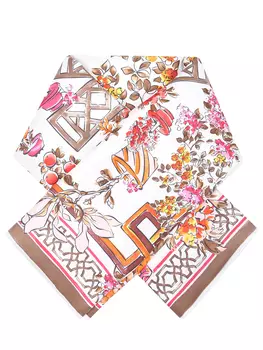 Платок шелковый с принтом