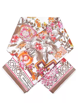 Платок шелковый с принтом