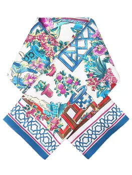 Платок шелковый с принтом