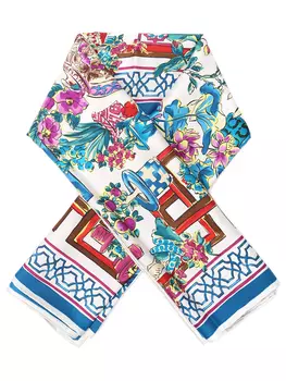 Платок шелковый с принтом