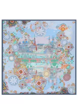 Платок шелковый с принтом