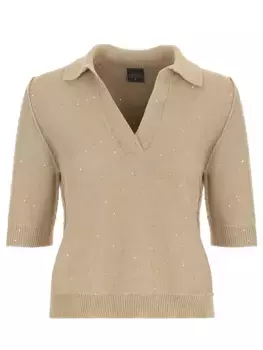 Поло хлопковое с пайетками