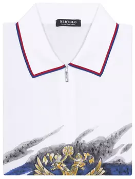 Поло хлопковое с принтом