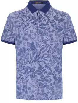 Поло хлопковое с принтом