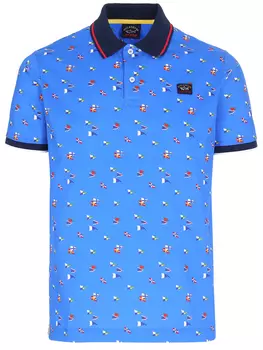 Поло хлопковое с принтом