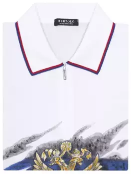 Поло хлопковое с принтом