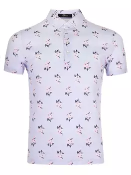 Поло хлопковое с принтом